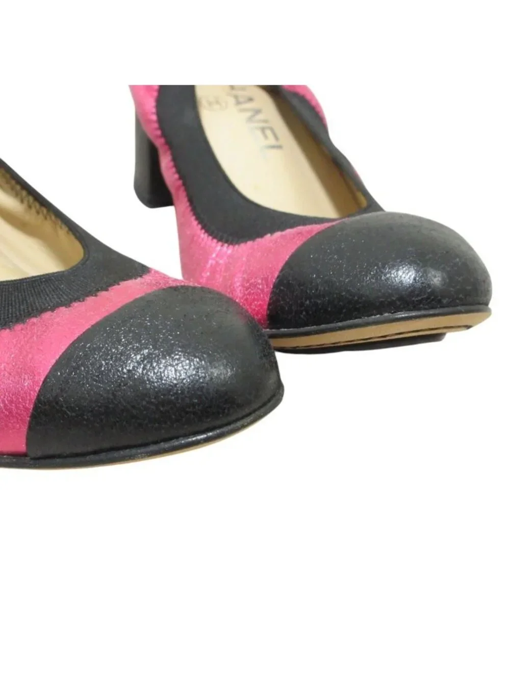 Chanel Ballet Shoes Pumps 35c Metallic Pink